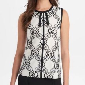 NWT Karl Lagerfeld Galice Lace Bow Sleeveless Top. Size Small.